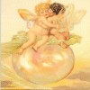Two cherubs floating